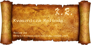 Kvasznicza Relinda névjegykártya